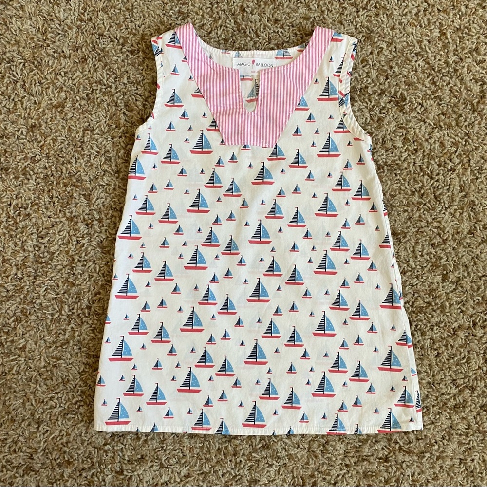 Magic Balloon Sailboats Shift Dress Sleeveless